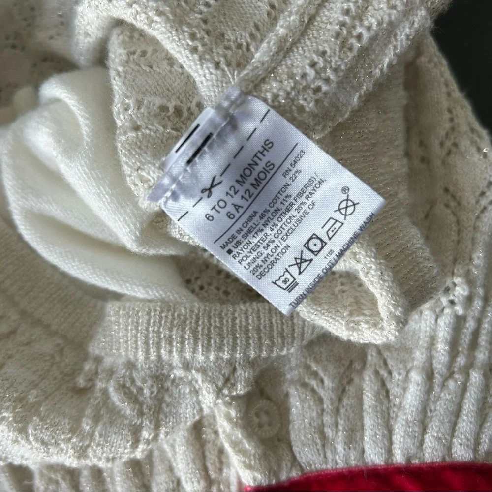 Janie And Jack Baby Shimmer Sweater Dress, Size 6-12 Months